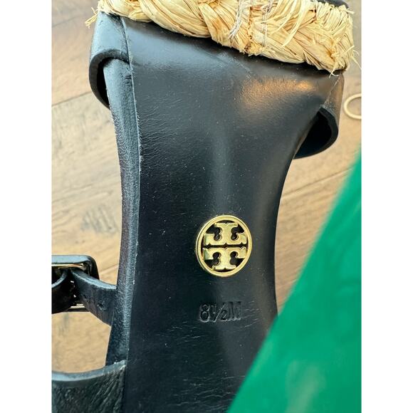 Tory Burch Black and Green Platform Heels - Picture 9 of 13